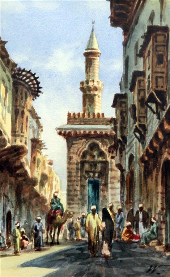 Edwin Lord Weeks (1849-1903) Cairo street scene, 9 x 5.75in.